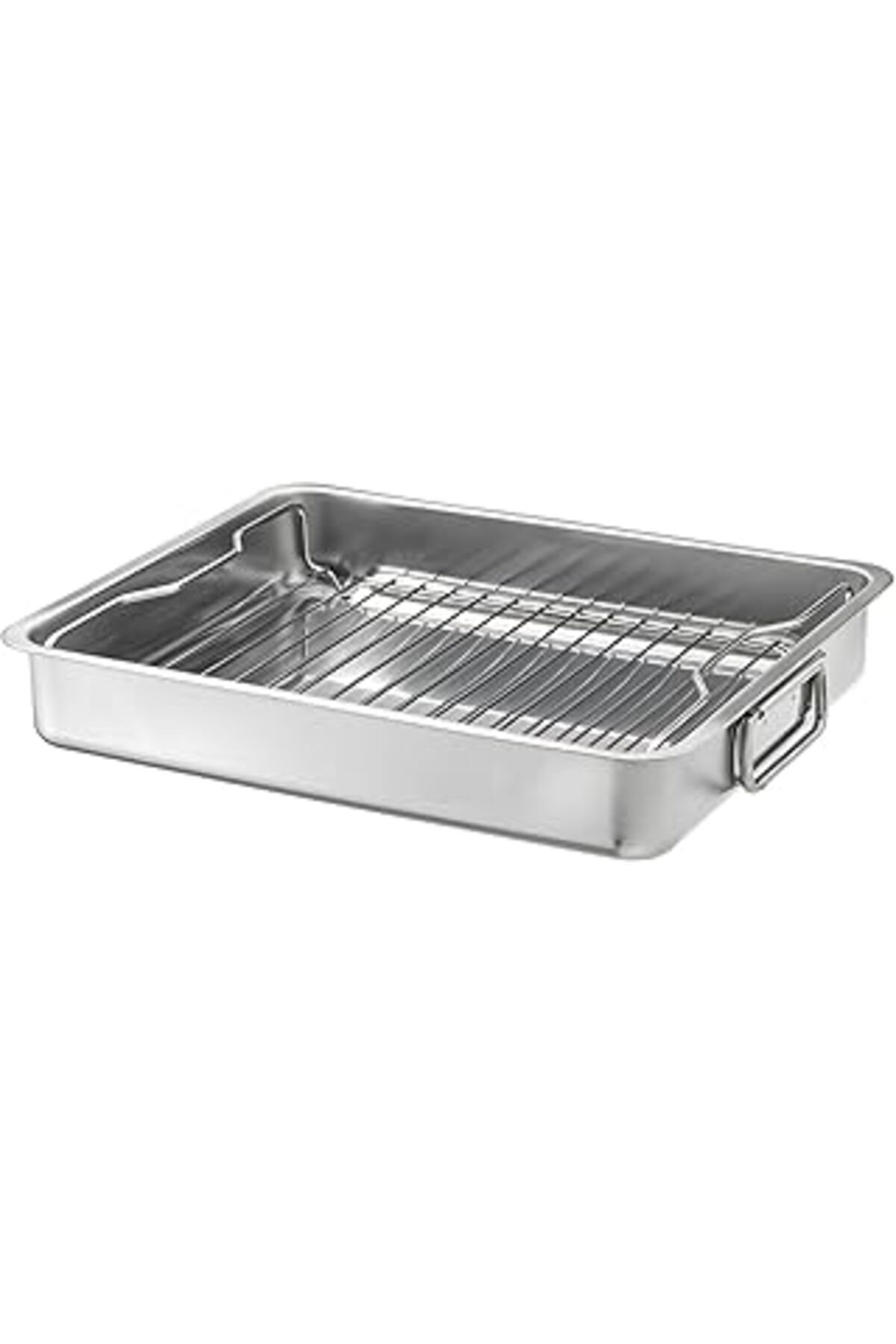 ASİTAN Metal Fırın Kabı, Paslanmaz Çelik Meridyendukkan 32X40 Cm Fırın-Barbekü Kızartma Kabı