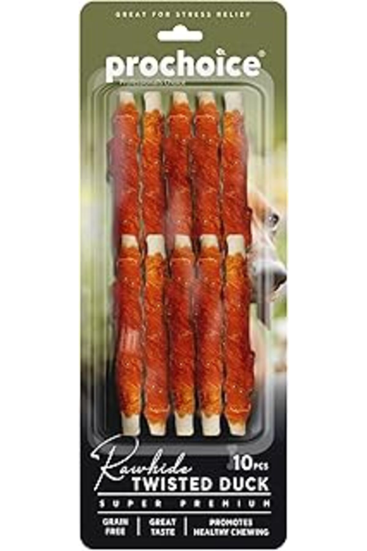 NETWORK ART Prochoice Twisted Chicken, Köpekler Ördek Derili Burgu Ödül Çubuğu 10 Parça