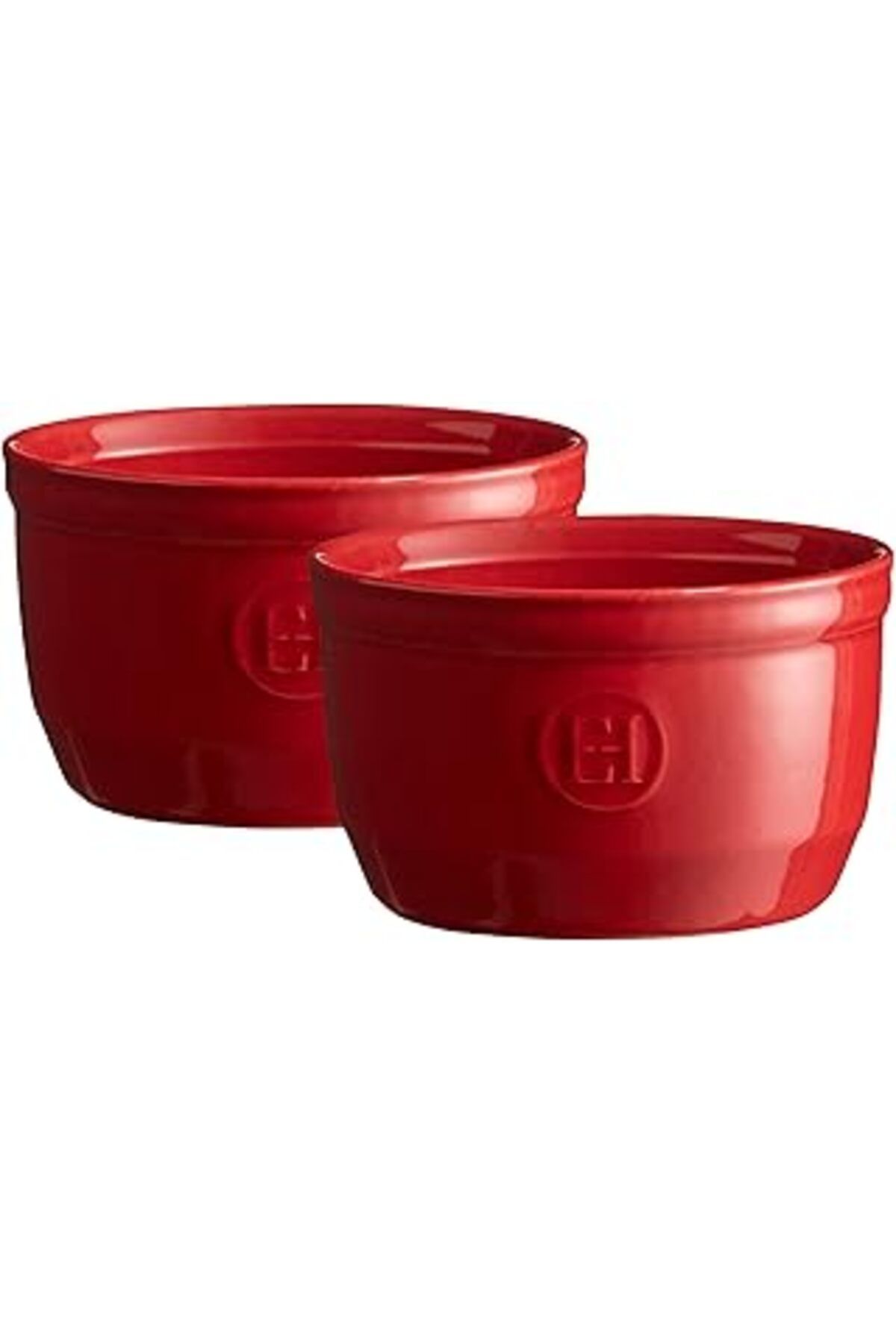 Mu Art Ahşap Emile Henry Fransa'Da Üretilmiştir 240 Ml Ramekin (2'Li Set), 4" X 2" 5", Bordo Kırmızısı