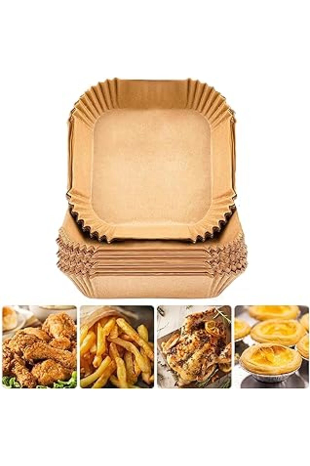 NETWORK ART Airfryer Pişirme Kağıdı, Fritöz Yağlı Kağıdı, Yanmaz Kağıt, Hava Fritözü Pişirme Kağıdı, Airfryer K