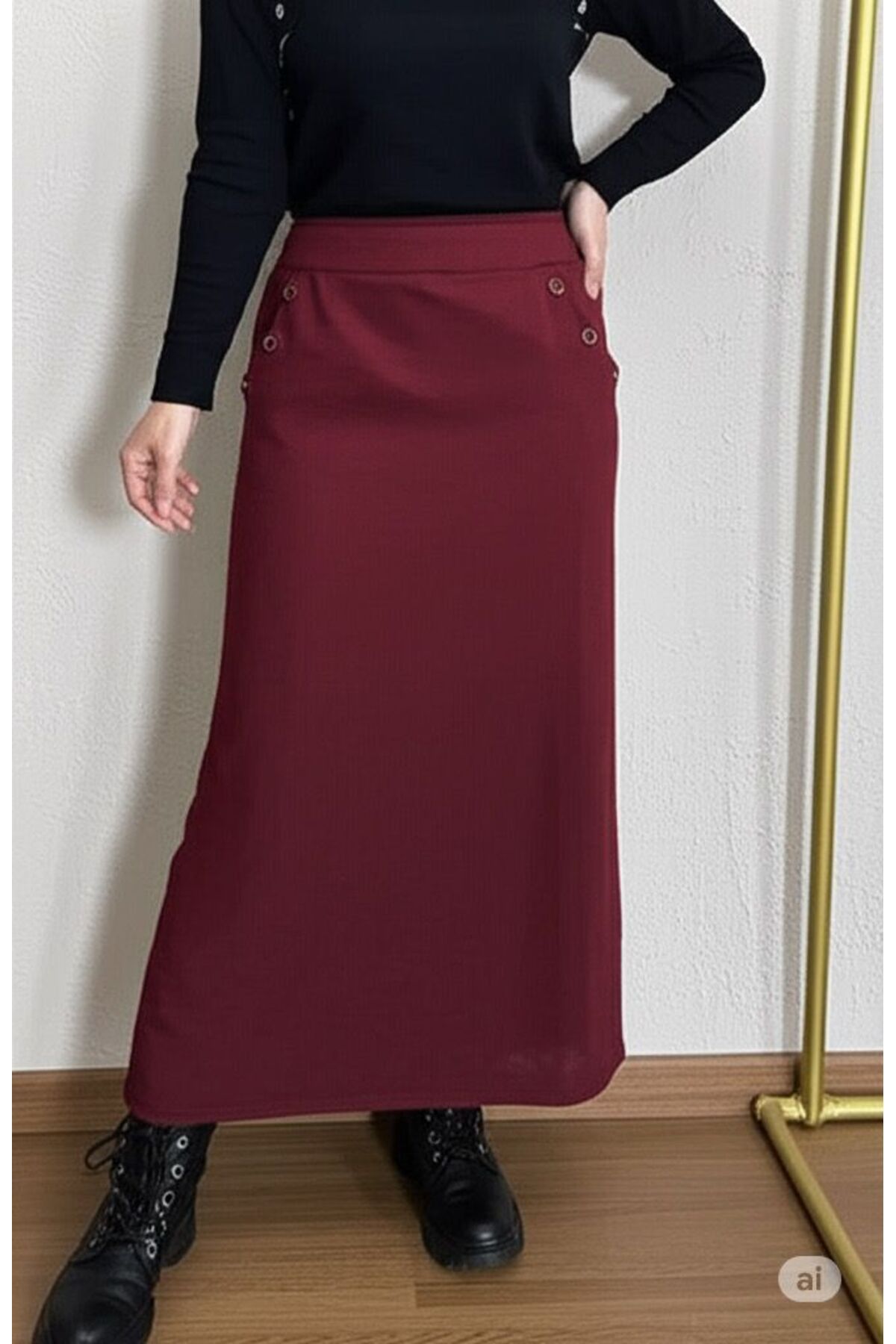ECEYLÜL MODA CEPLİ (DÜGME DETAYLI 93-94cm) KALEM ETEK