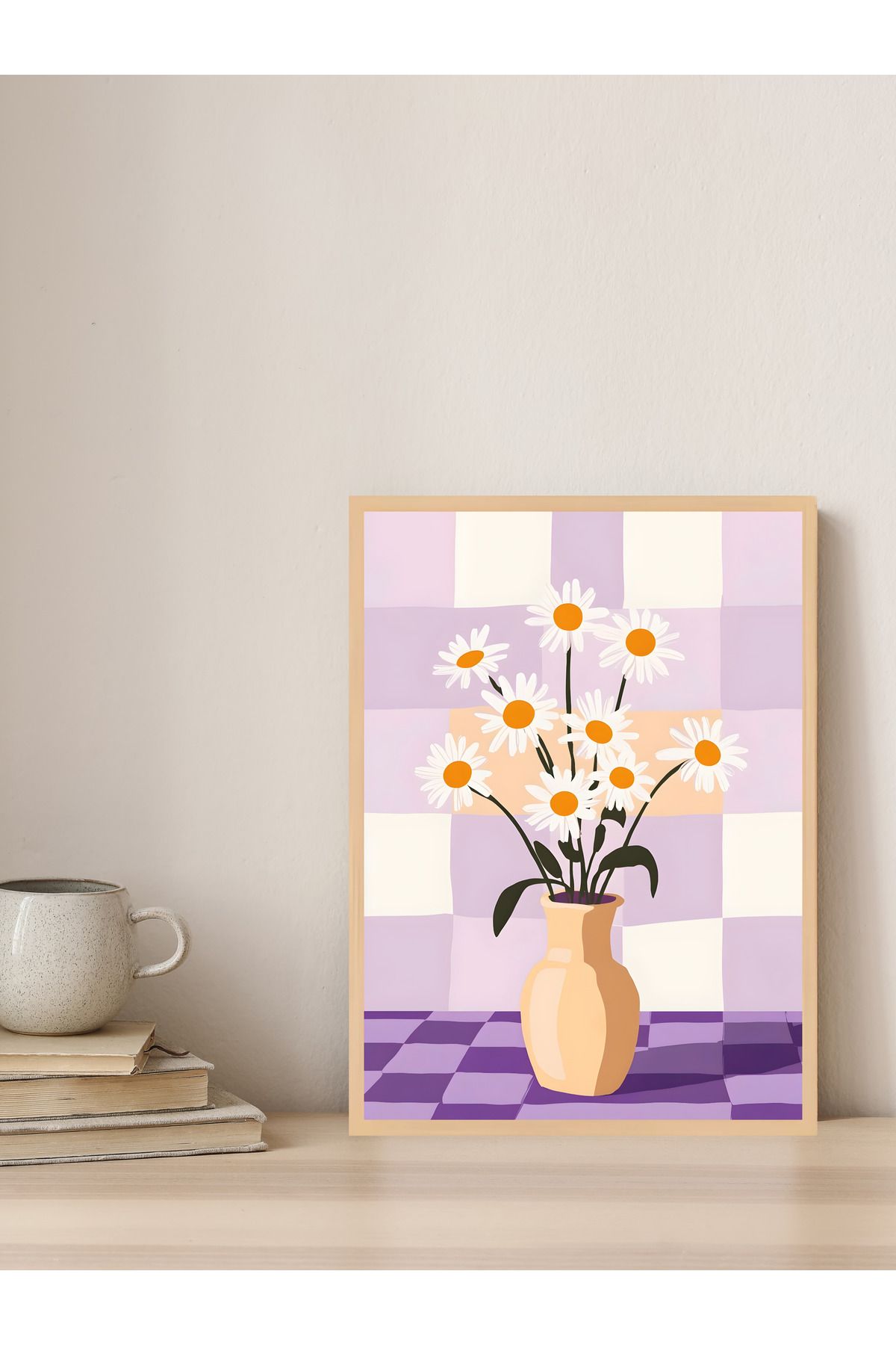 Tuba Decor Tek parça Ahşap Çerçeve Görünümlü MDF Tablo