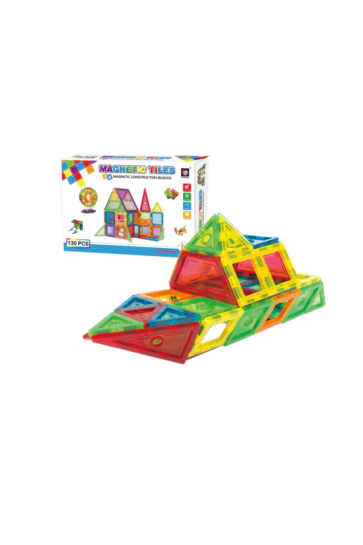 İSP-Set de Constructie Magnetic cu 130 Piese, Educativ si Creativ, "LikeSmart MAG 130", Numeroase Posibi 8