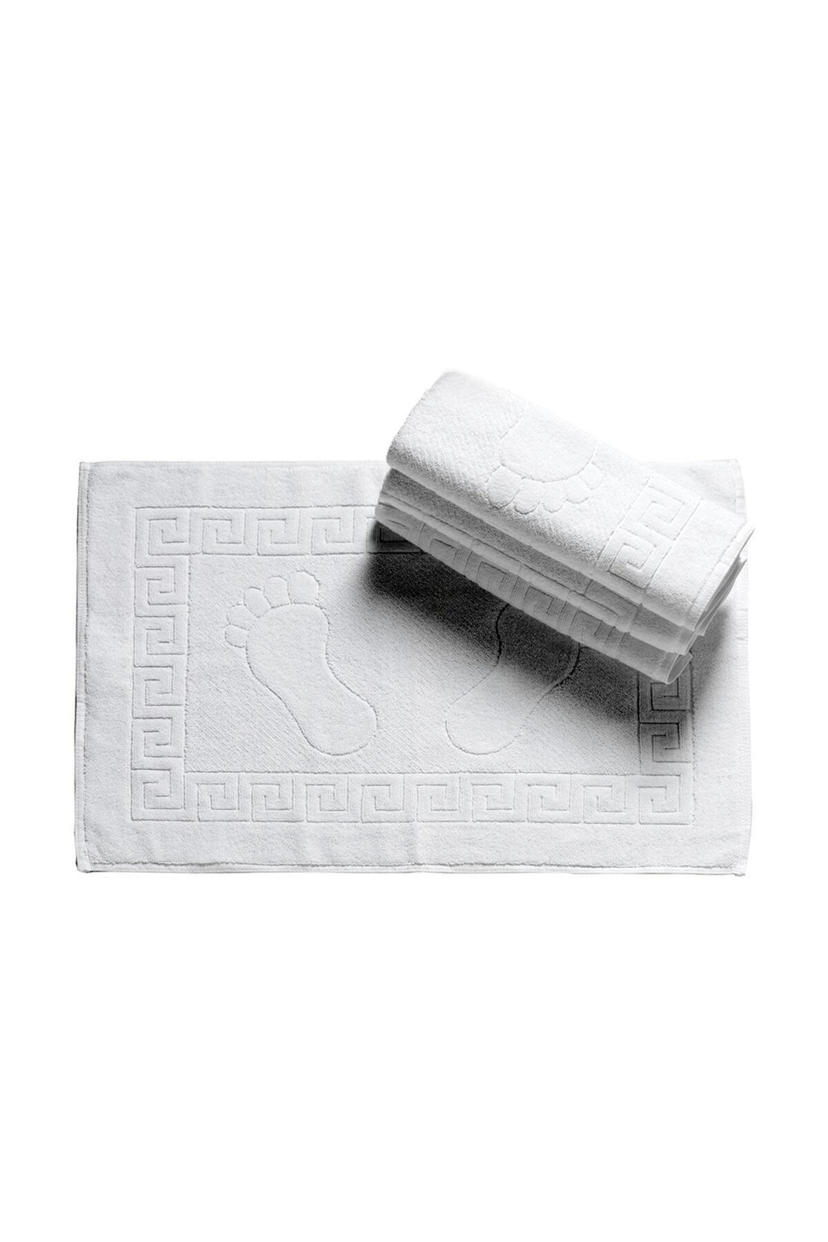 hak er tekstil Otel Ayak Havlusu Banyo Paspası 50x70- Beyaz