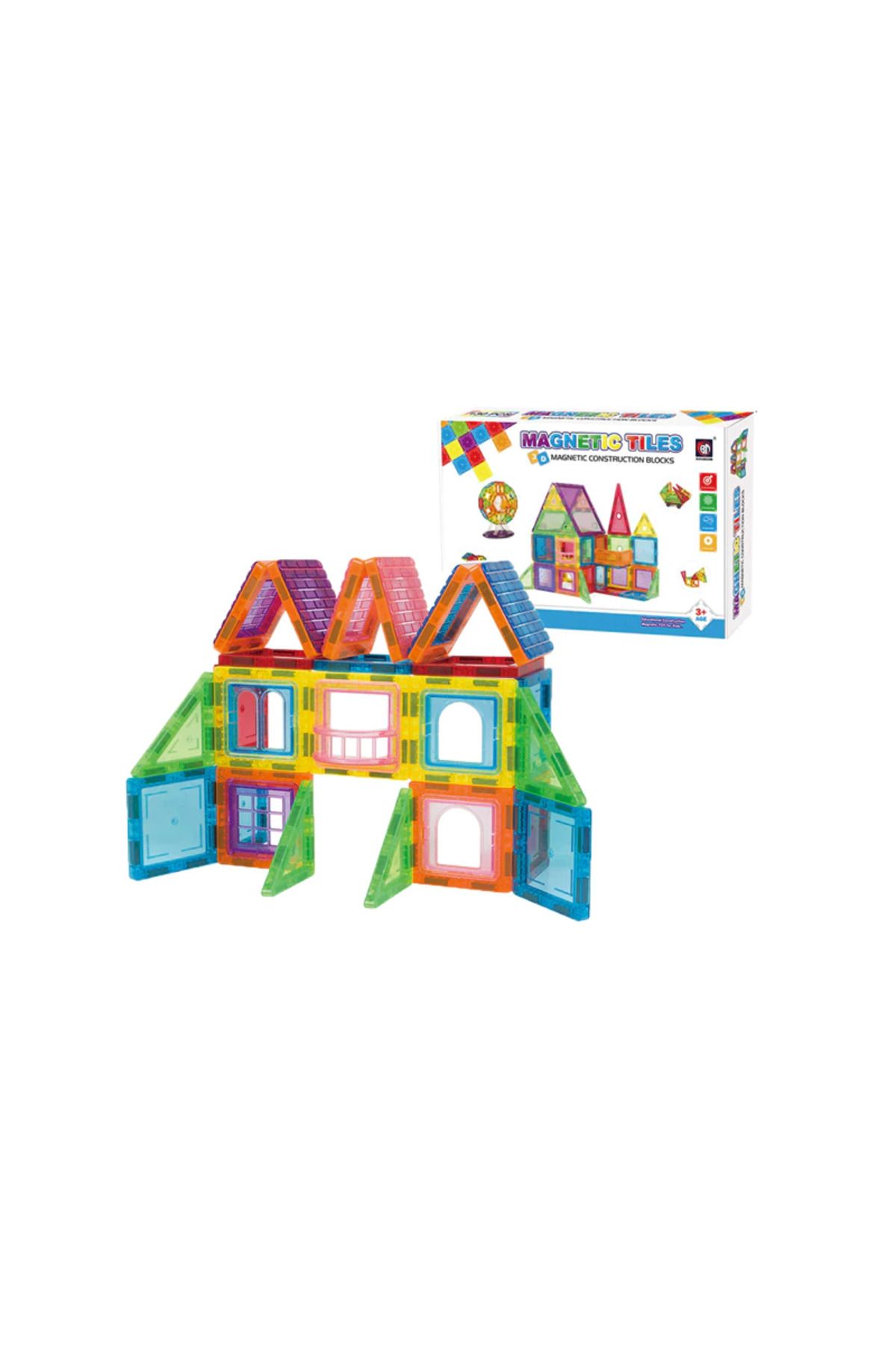 İSP-Set de Constructie Magnetic cu 130 Piese, Educativ si Creativ, "LikeSmart MAG 130", Numeroase Posibi 7
