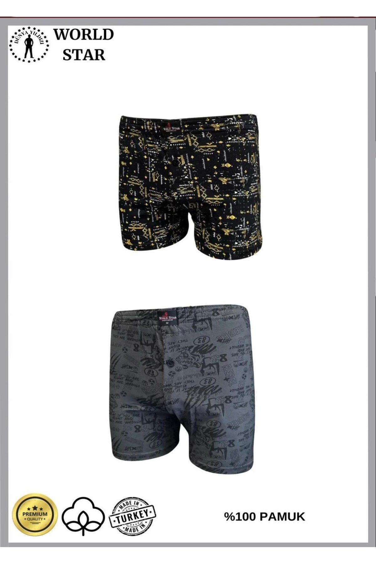 civetta 2'li Likralı Pamuklu Renkli Erkek Boxer