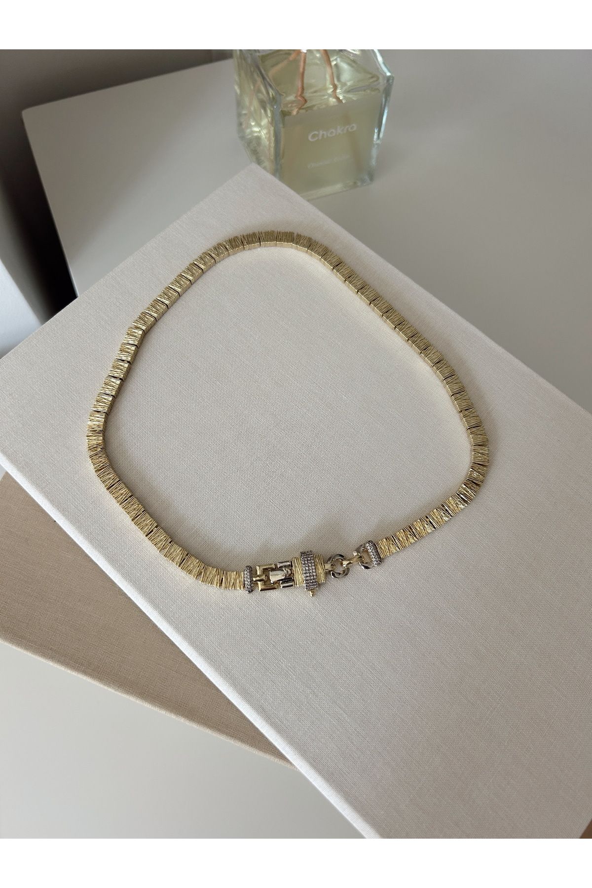 Steera 14k altın kaplama çelik kolye