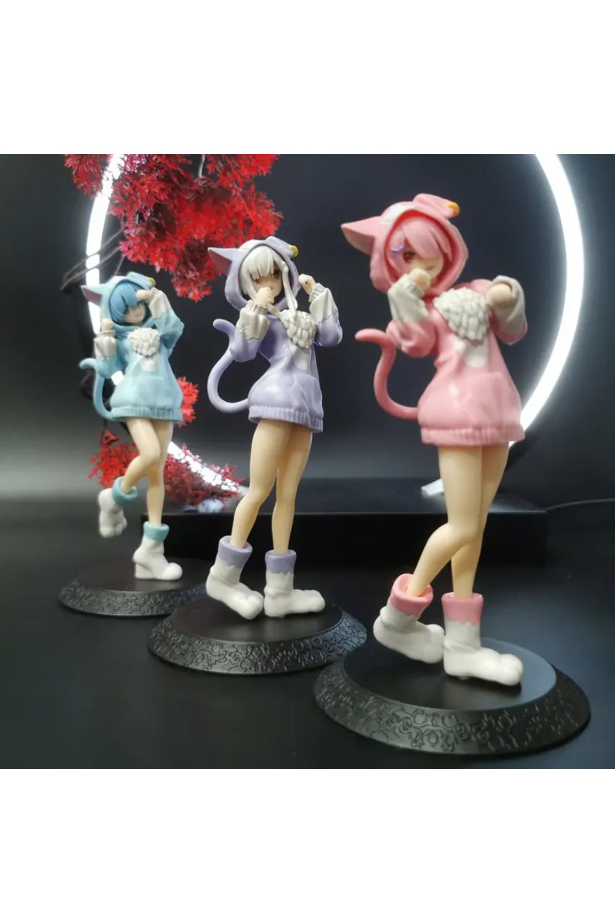 Butic Anime Figür ReZero Rem Emilia Ram 3lü Set Figür 14CM