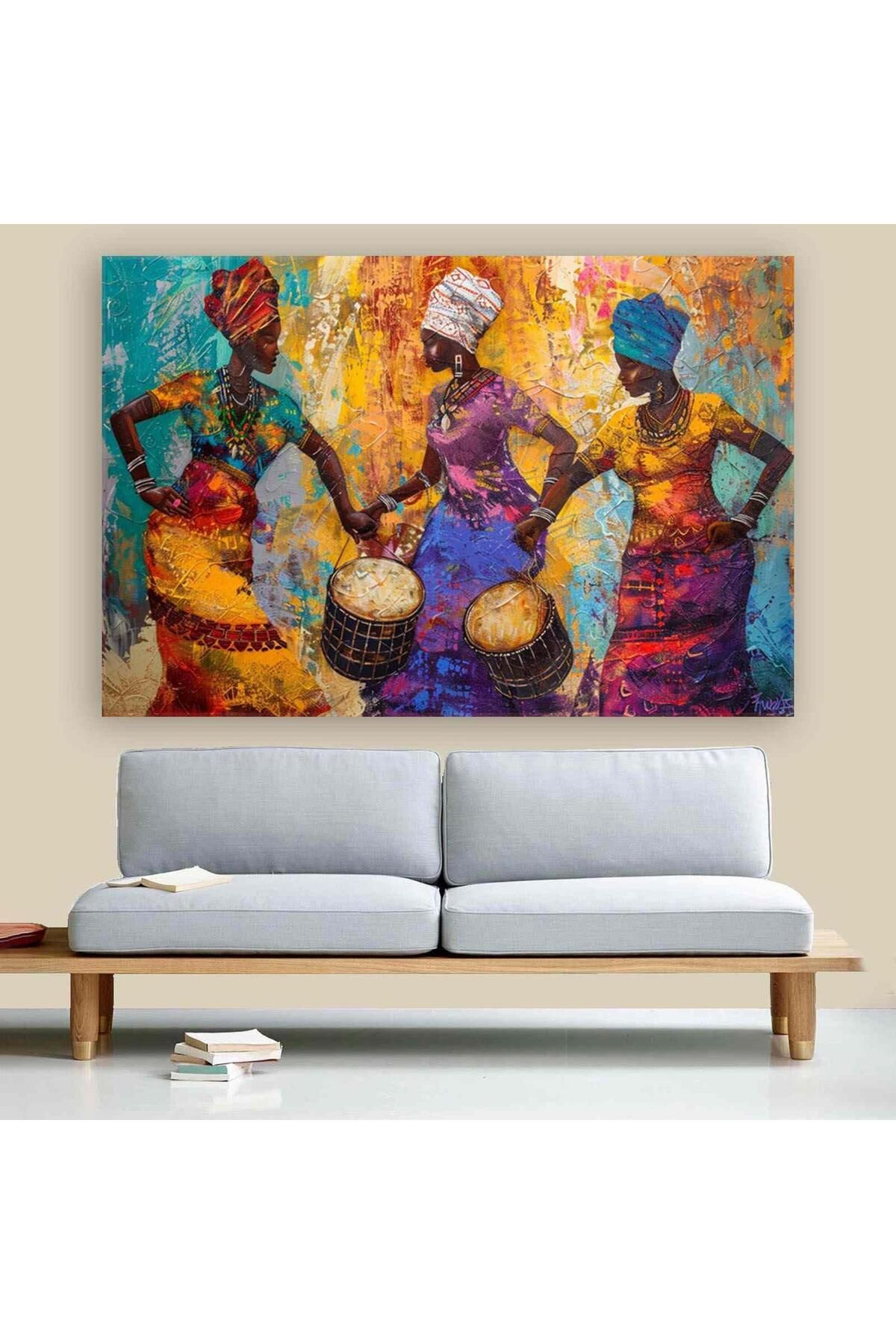 Ritmo Canvas Afrikalı Perküsyon Çalan Kadınlar Kanvas Tablo