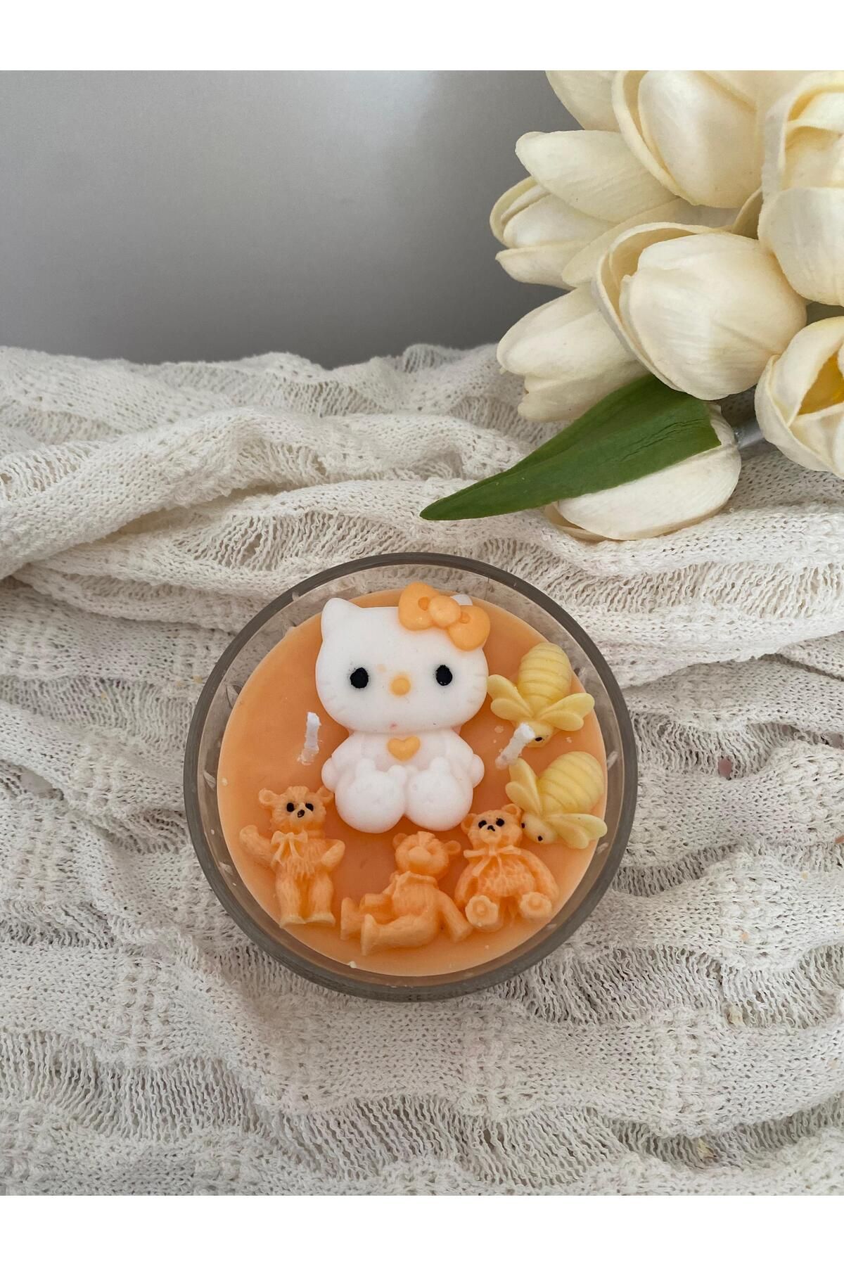 SOFT HELLO KİTTY MUM %100 doğal vanilya aromalı soya mumu