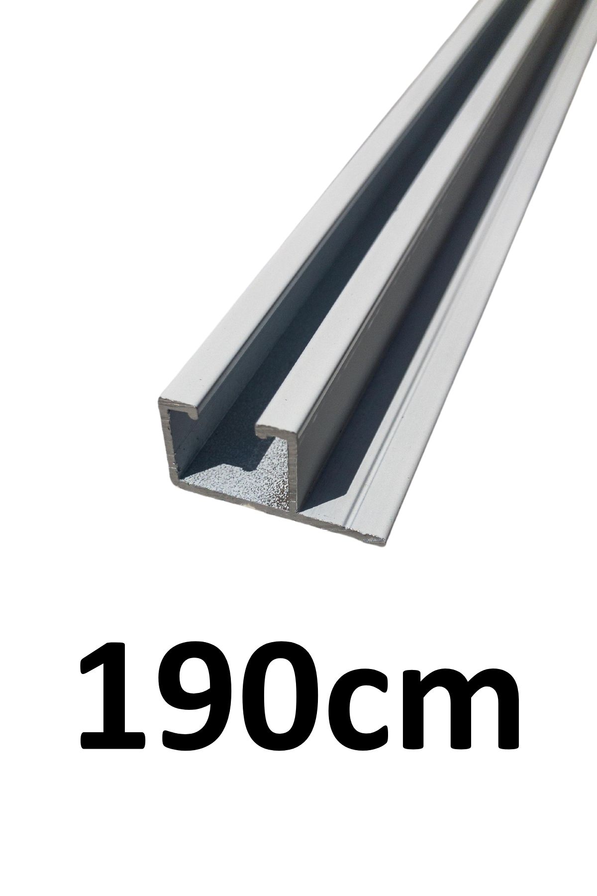 İzen Tek Kanallı Yan Çıtalı 190cm Beyaz Alüminyum Perde Rayı (25mm) Tekli Korniş