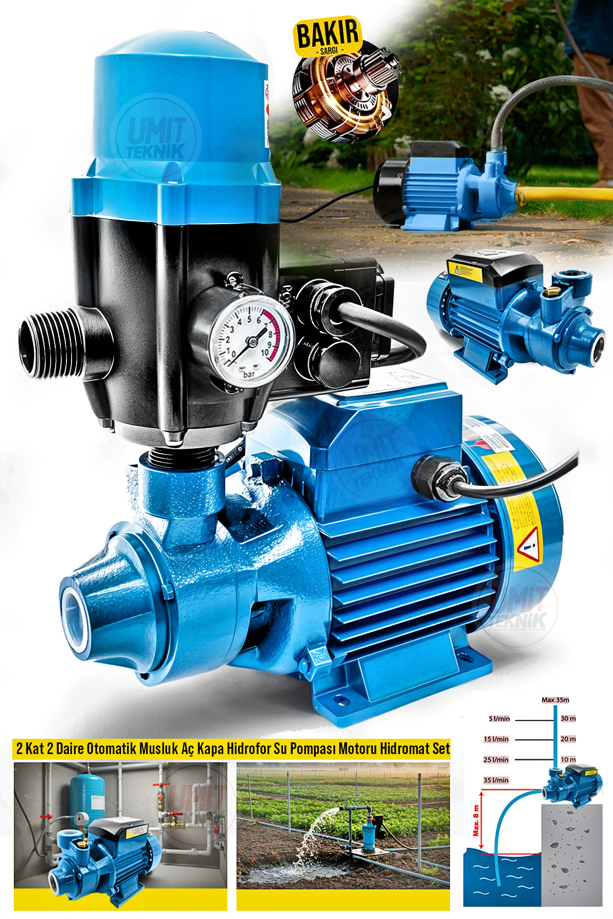 PROXTECH Monofaze 220V Turbo Motor-0.5hp 1