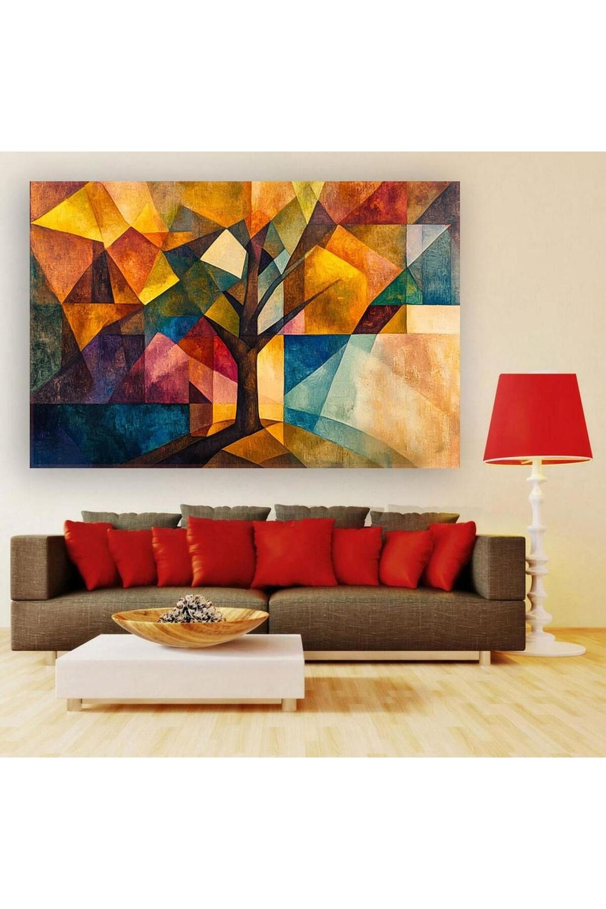 Ritmo Canvas Kubik Çizgiler Ağaç Kanvas Tablo