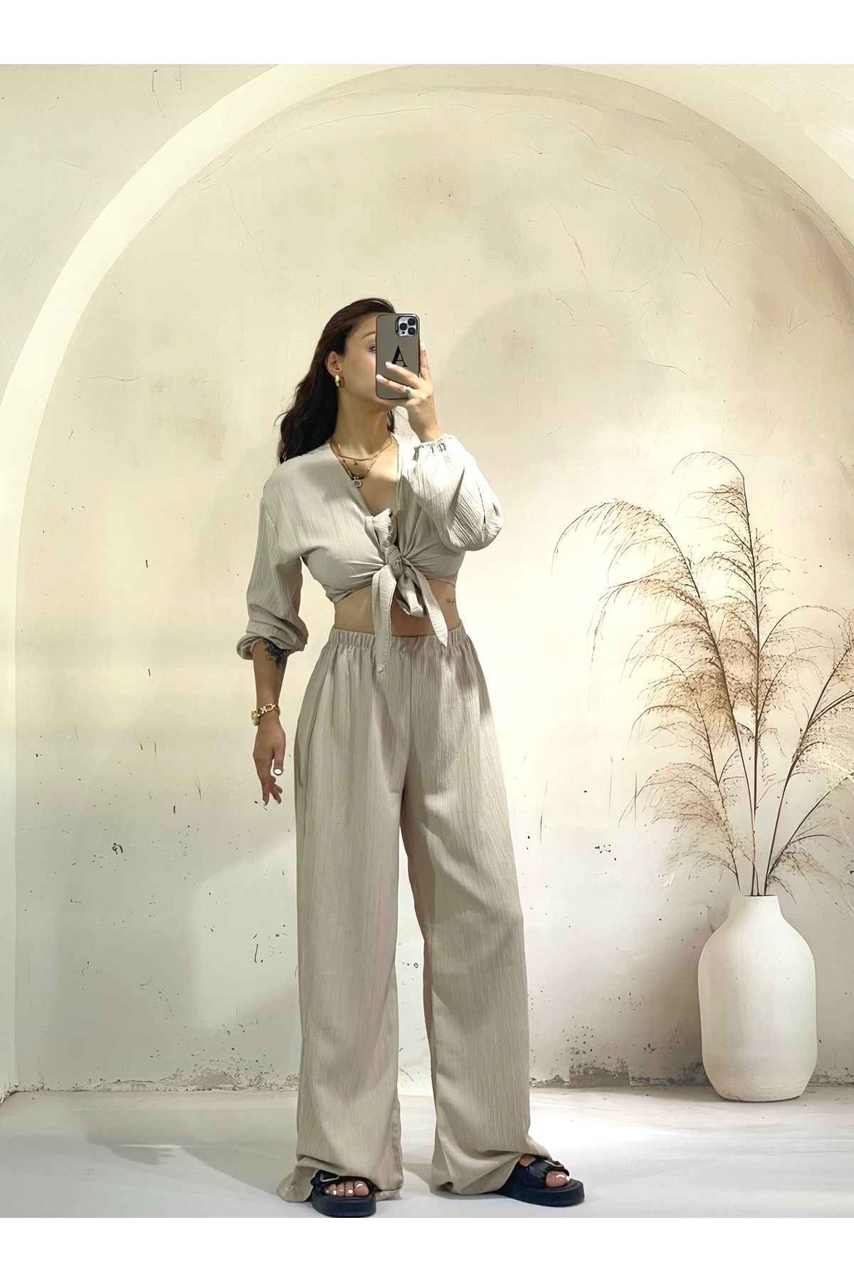 LOI Butik Bej Alt Üst İkili Takım