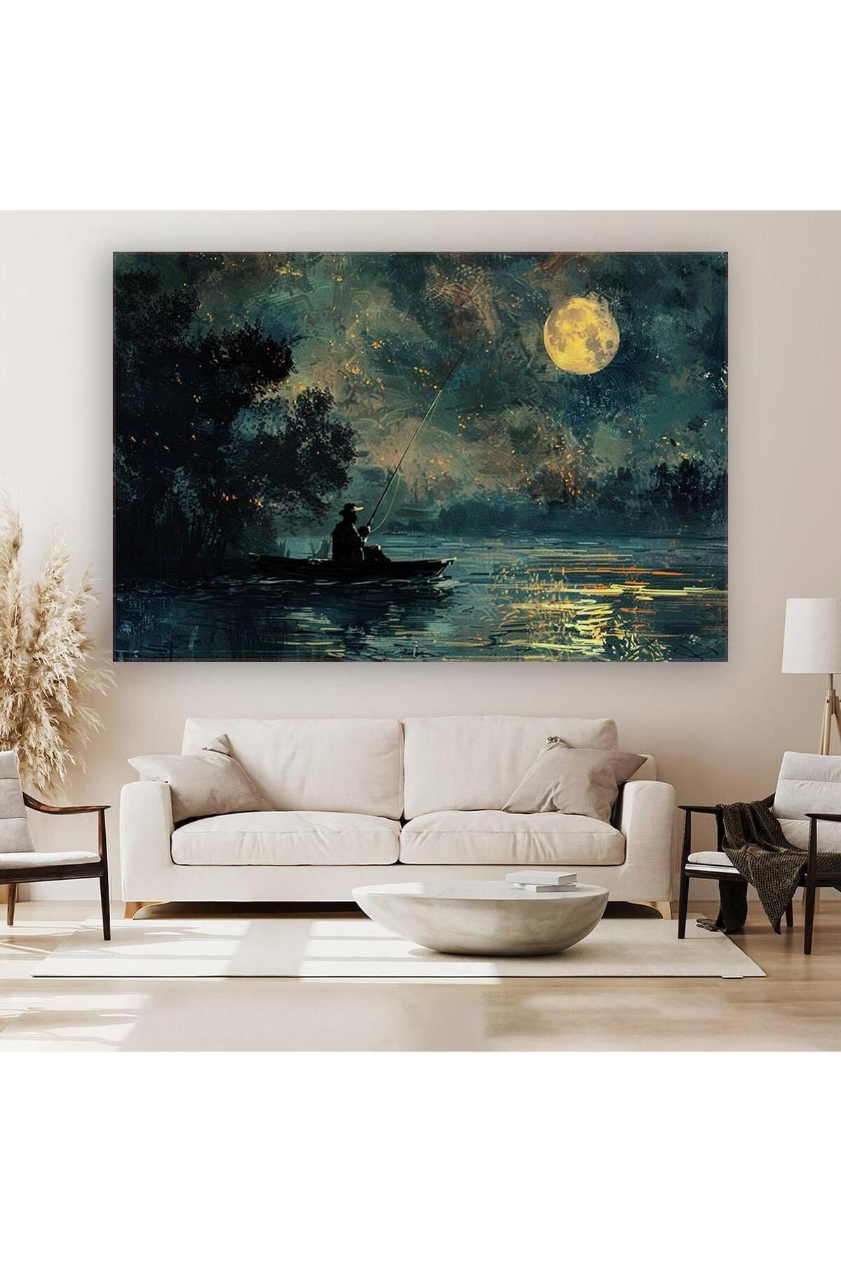 Ritmo Canvas Soğuk Gecede Göl Kanvas Tablo