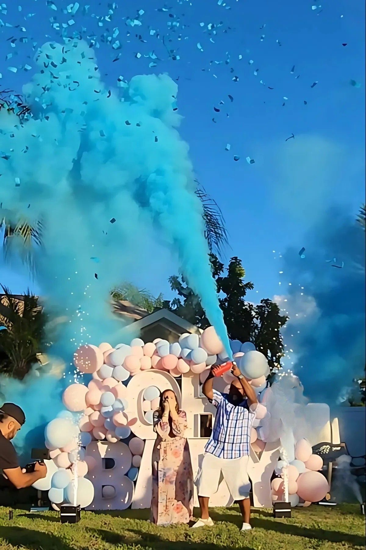 elsmor Cinsiyet Tüpü Gender Reveal Partisi Tüpü Mavi Renk Bebek Cinsiyet Belirleme Partisi Mavi Yangın Tüpü