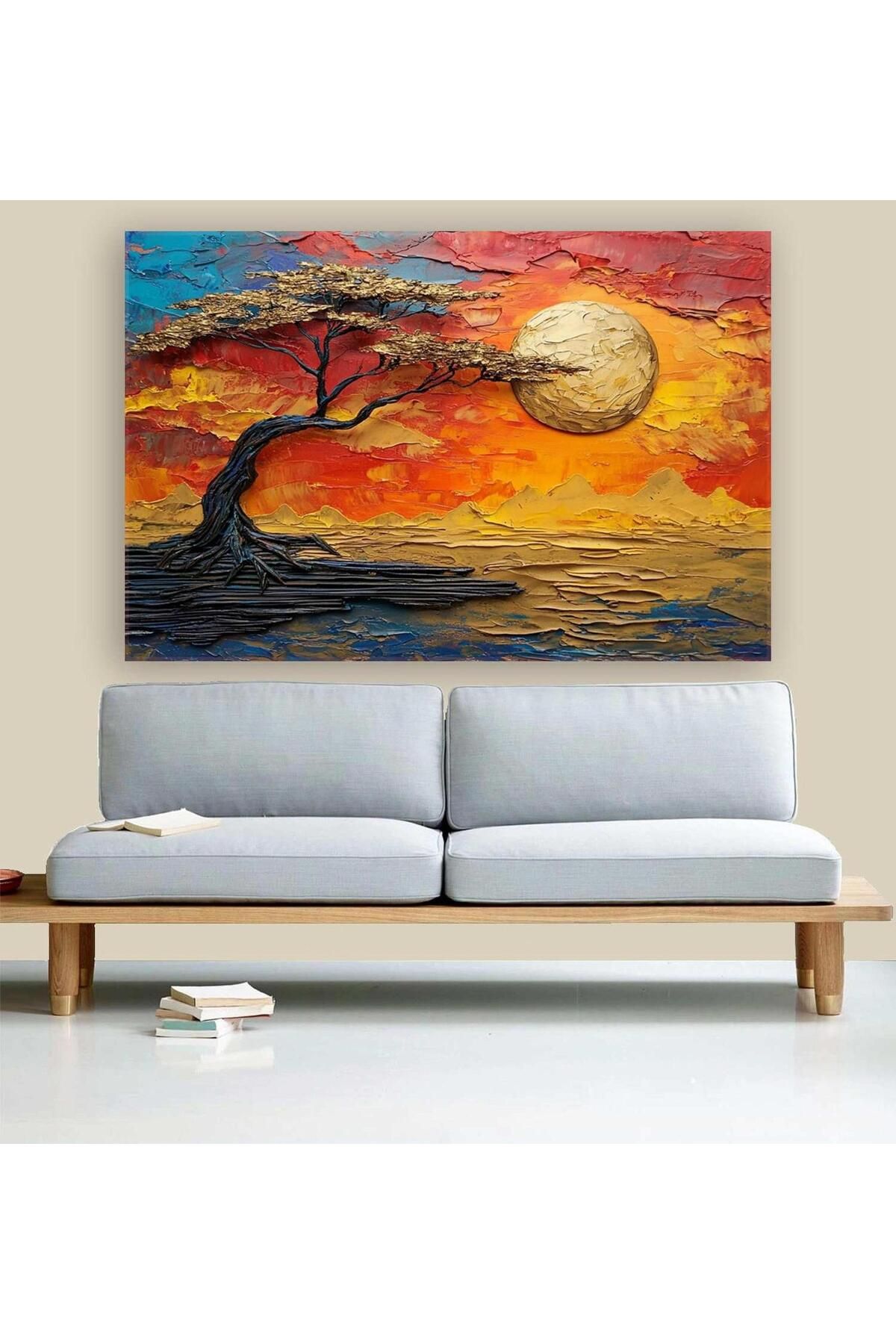 Ritmo Canvas Tepelerde Gün Batımı Kanvas Tablo