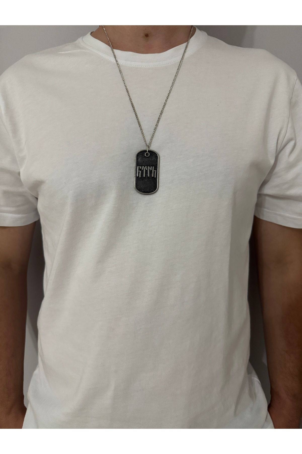 sielta Türk Bozkurt Göktürkçe Yazı Unisex Zincirli Kolye