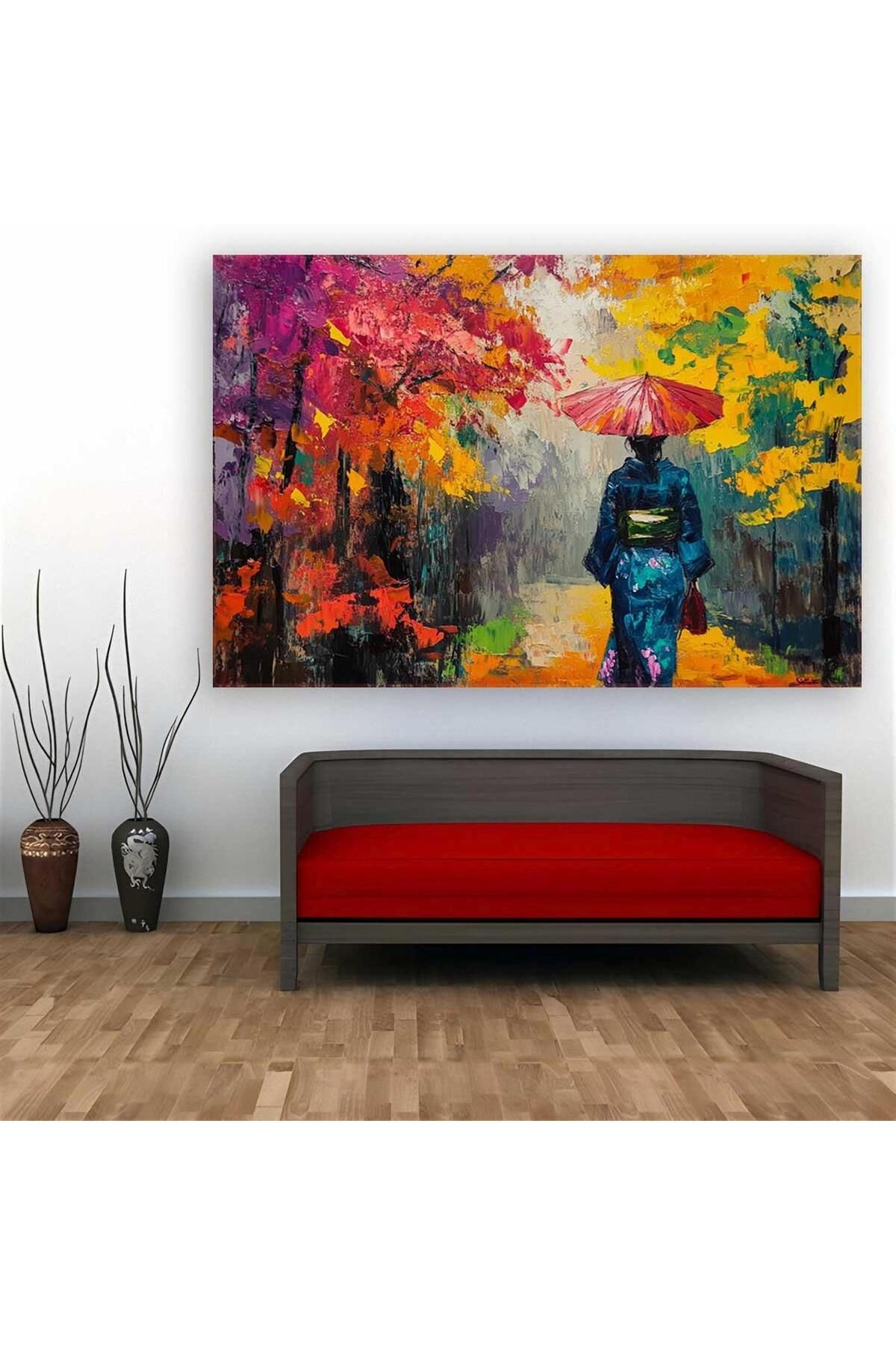 Ritmo Canvas Sonbaharda Parkta Yürüyüş Kanvas Tablo Kanvas Tablo