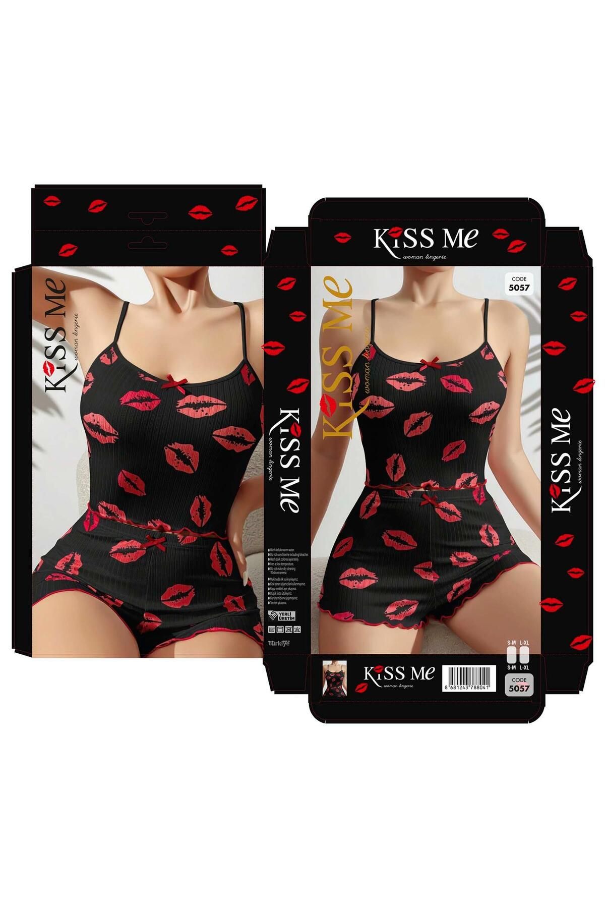 MODA YILDIZ Detaylı Şık Kadın Gecelik Takımı Siyah 3