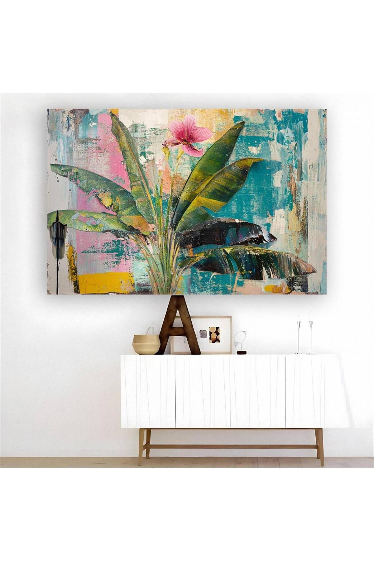 Ritmo Canvas Soyut Dev Yapraklar Kanvas Tablo