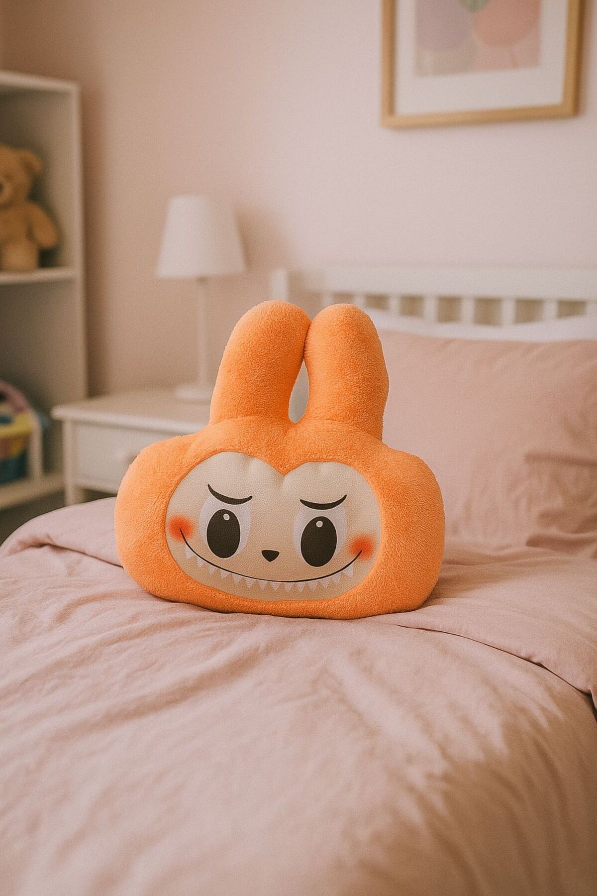 eco sepet Labubu Peluş Dekoratif Yastık, Uyku Arkadaşı Labubu 35 cm Kahve