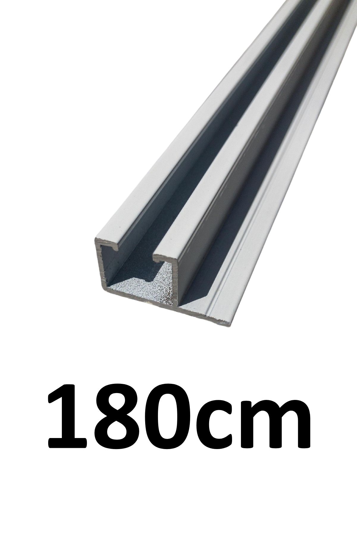 İzen Tek Kanallı Yan Çıtalı 180cm Beyaz Alüminyum Perde Rayı (25mm) Tekli Korniş