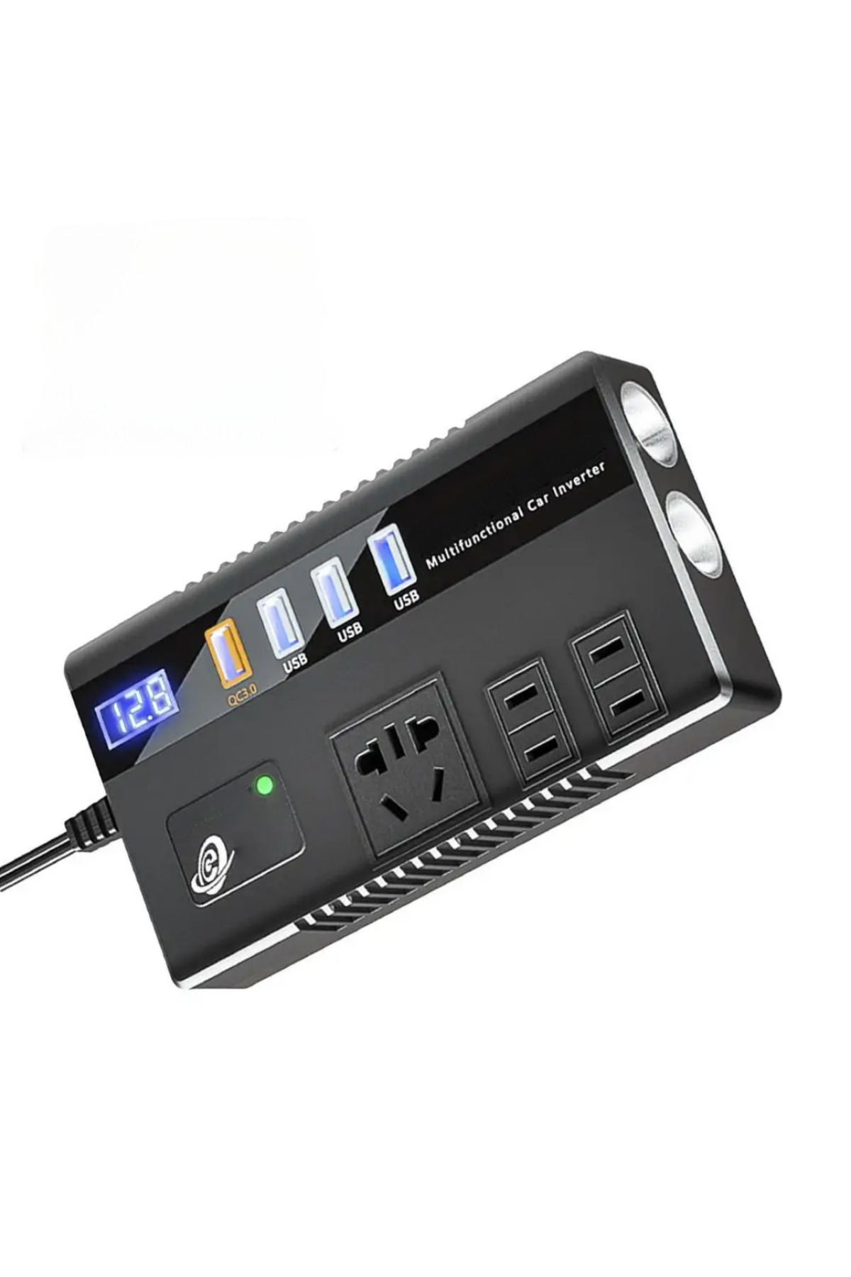 LUDORA-Car inverter, charger, 220V, 12V/24V, 200W, PD fast charging, 3 UBS-C, 1 Type-C, 1 socket 1