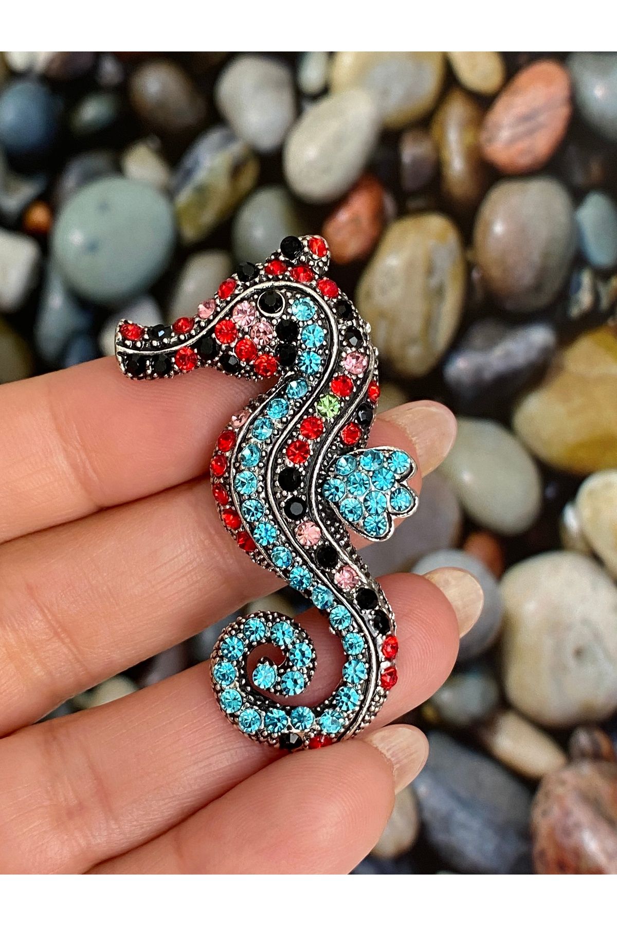 kurukafagift Broş Çok Renkli Deniz Atı Figürlü Model