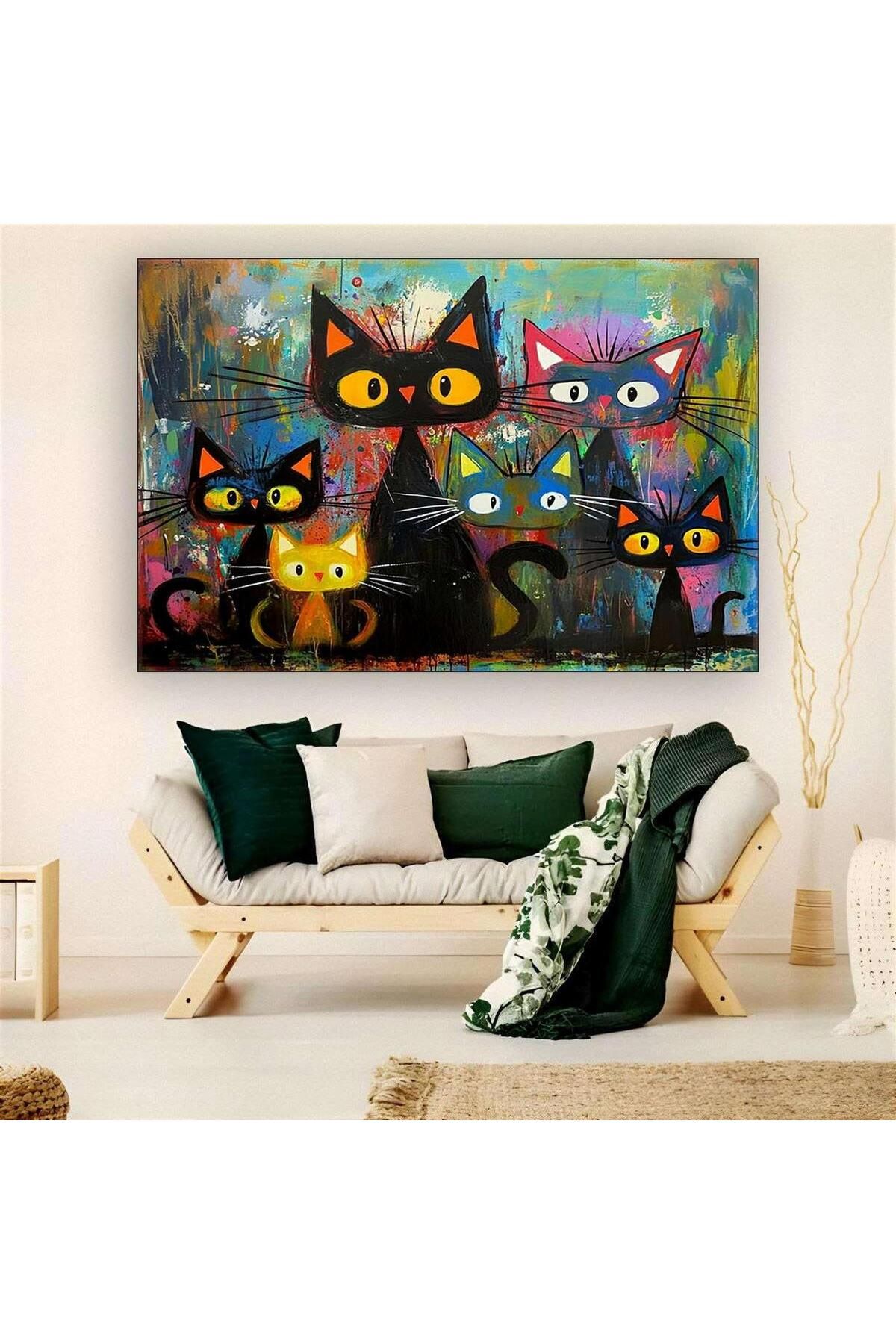 Ritmo Canvas Kedi Ailesi Kanvas Tablo