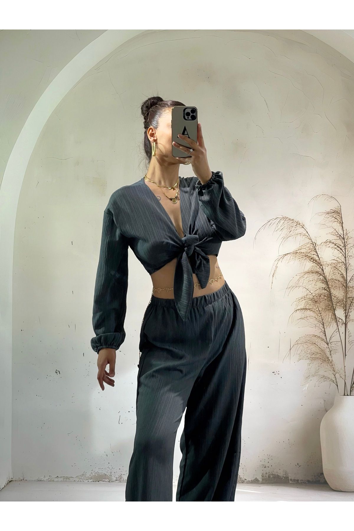 LOI Butik Gri Alt Üst İkili Takım