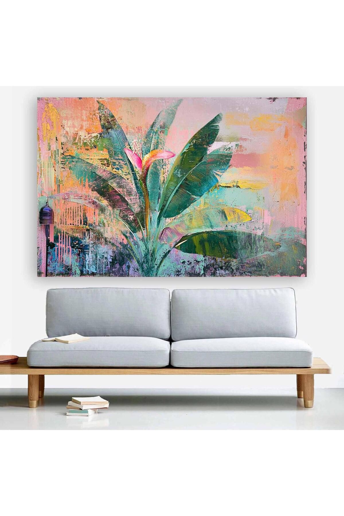 Ritmo Canvas Soyut Yeşil Yapraklar Kanvas Tablo