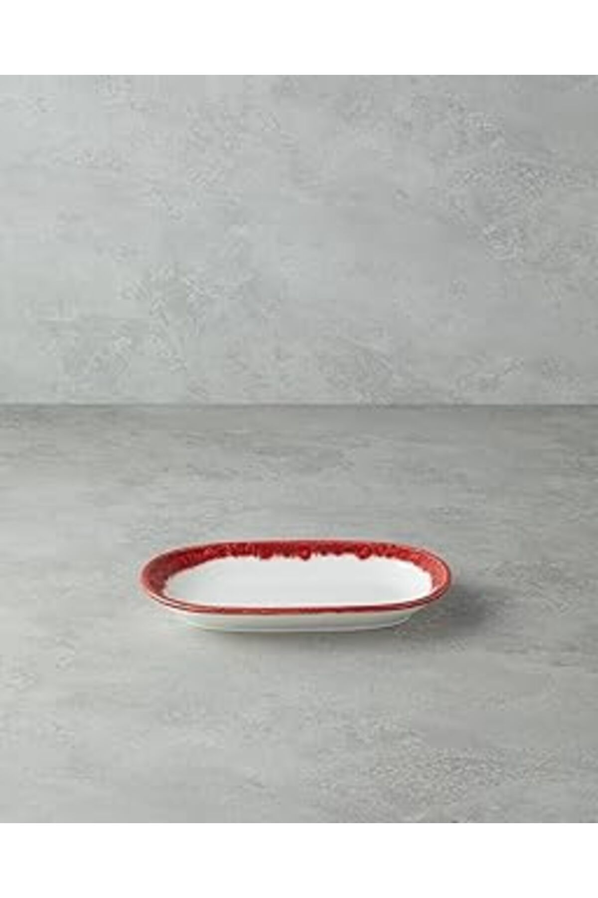 ASİTAN English Home Larry Porselen Kayık Tabak 24 Cm Kırmızı
