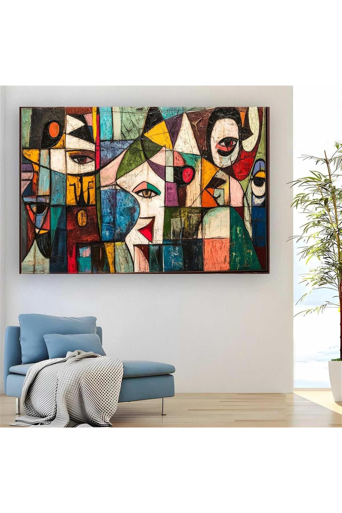 Ritmo Canvas Kubik Yüzler Kanvas Tablo