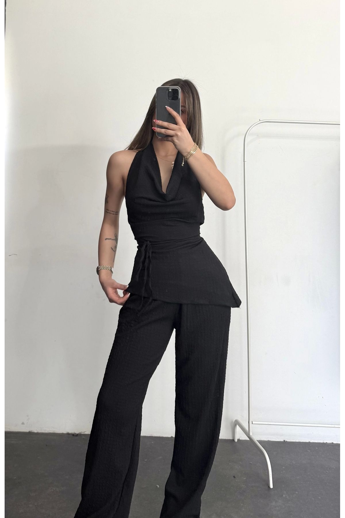 nona butik Riley Bağlamalı Takım - Siyah