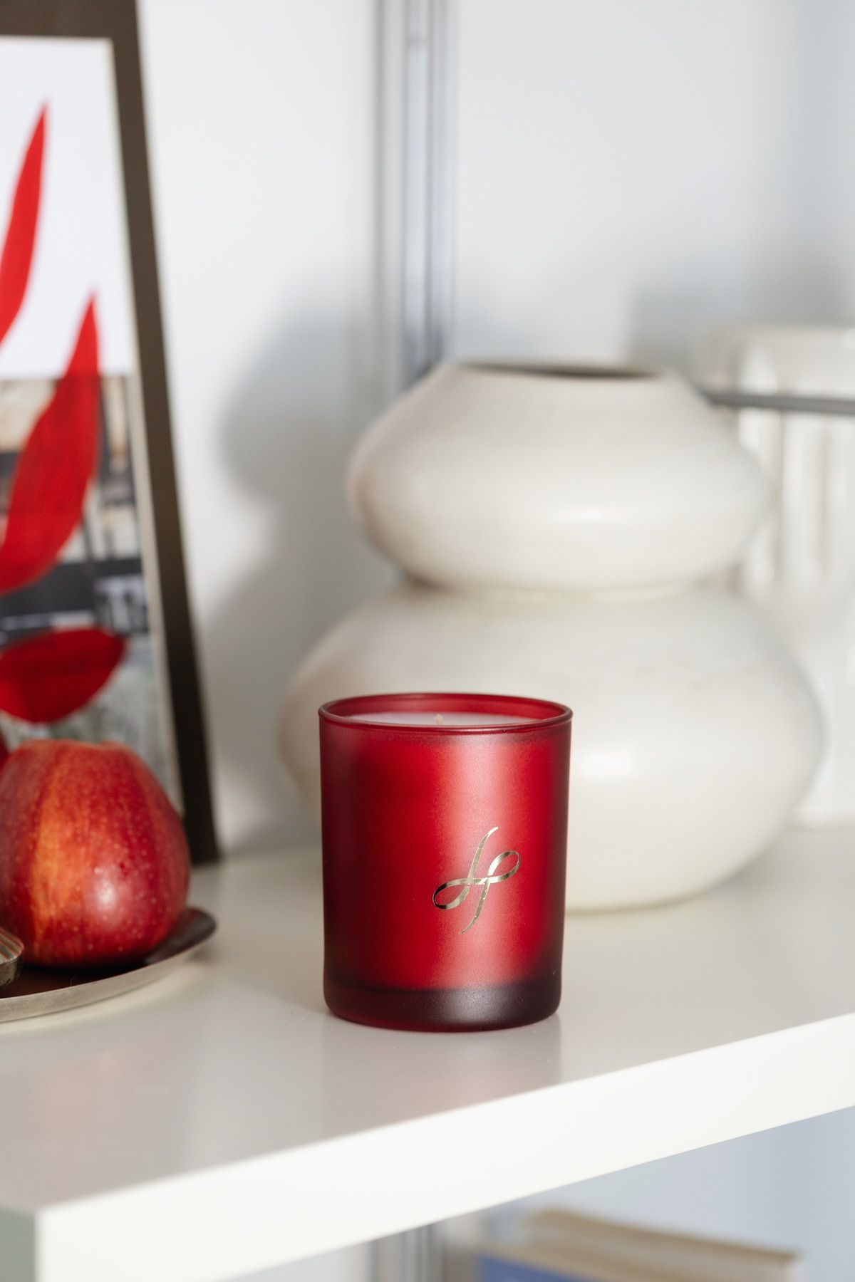Helixomme Concept Kırmızı Cam Mum – Aromaterapi & Dekoratif