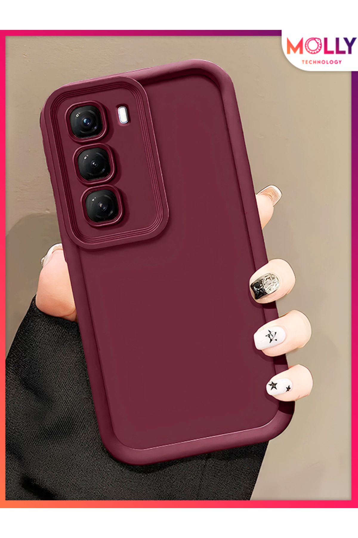 Molly İnfinix HOT 50 4G İçin Vişne Çürüğü Kenarları Kalın Pan Silikon Kılıf