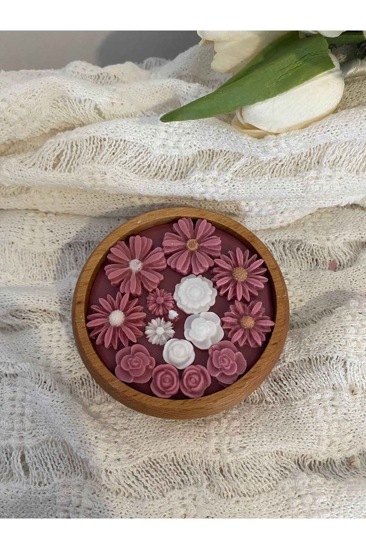 SOFT PAPATYA MUM %100 doğal mimoza kokulu soya mumu