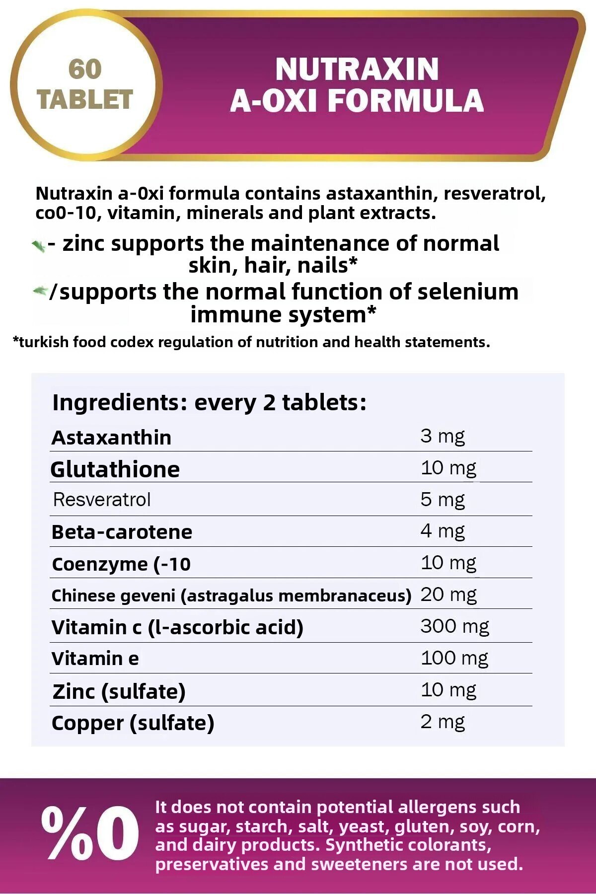 Nutraxin-A-oxi Formula 60 Tablets - Pack of 3 4