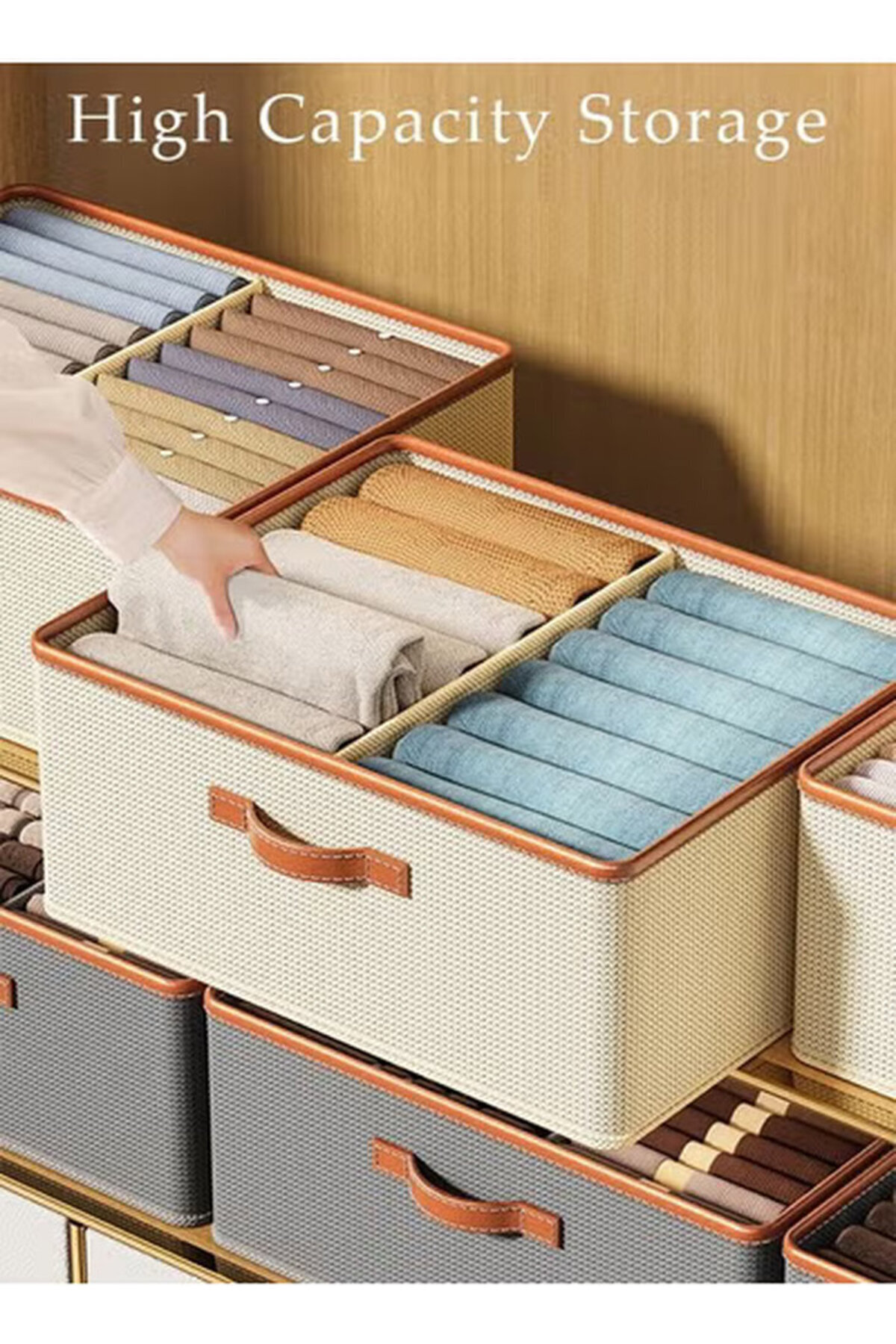 Generic-2 Pieces Foldable Washable Clothing Storage Box With Handles Toy Storage Boxes Cube Storage Boxes 3