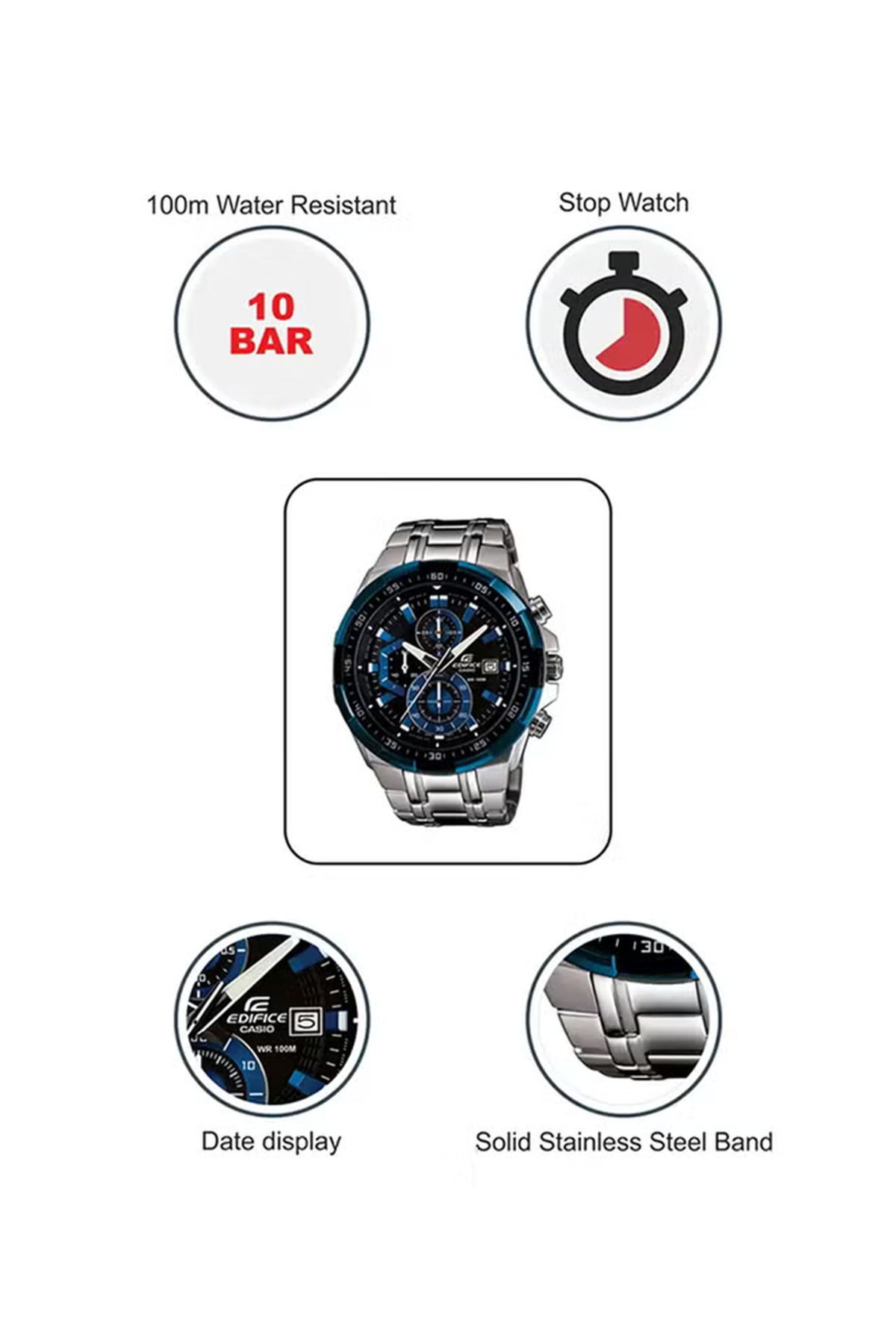 Casio-ساعة يد رجالية Efr-539d-1a2vudf 6