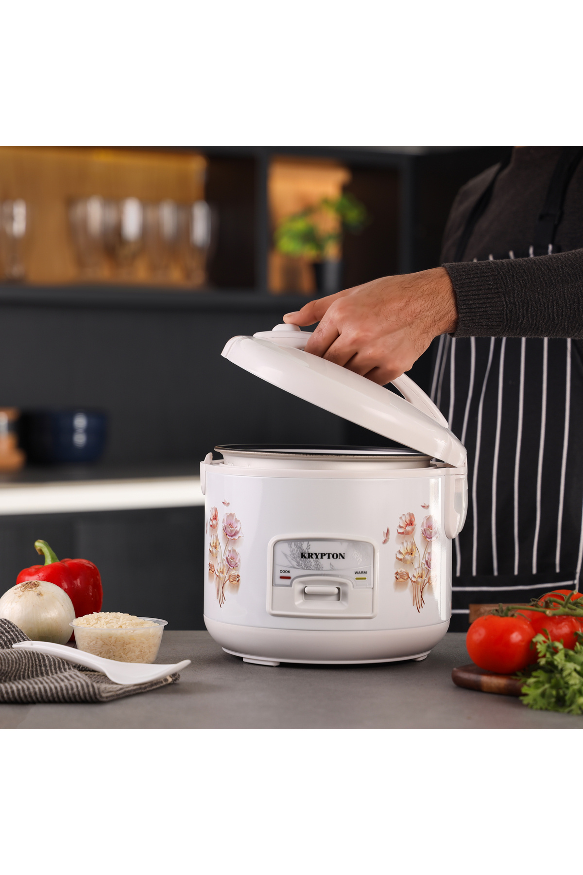 KRYPTON-1.5 L Rice Cooker With Steamer | Non-stick Pot | Auto Cook, Easy Clean, Safe Heat 5