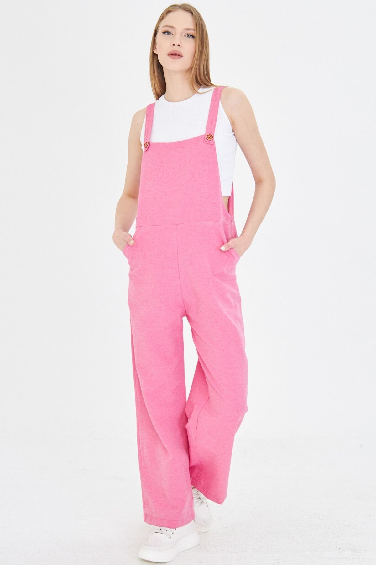 armonika-Salopetă de grădinărit cu buzunare fucsia pentru femei ARM-25Y 001043 1