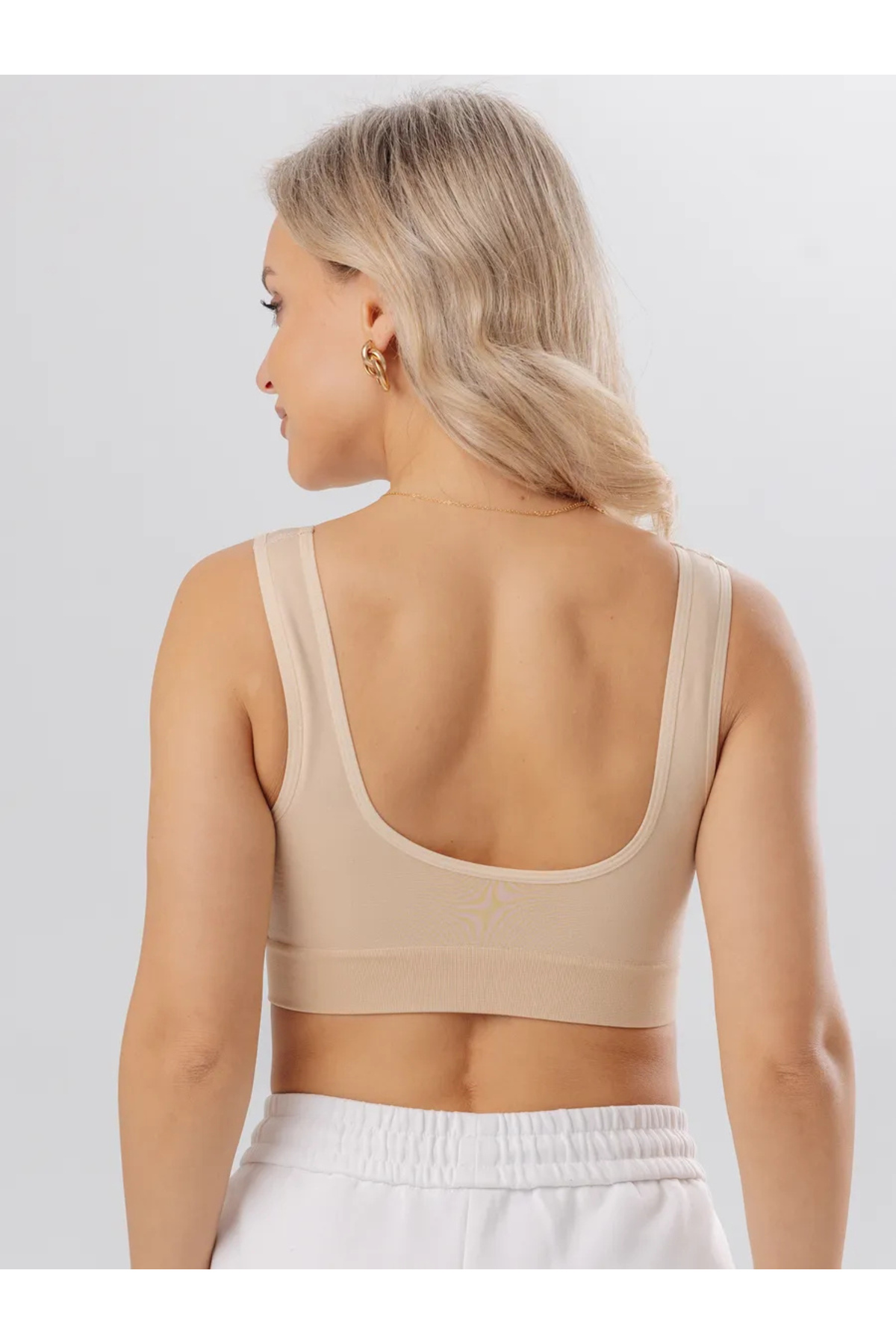 MİSTİRİK Rosella Model Kalın Askılı Büstiyer Spor Rahat Toparlayıcı Korse Sütyen Beyaz Renk görsel 4