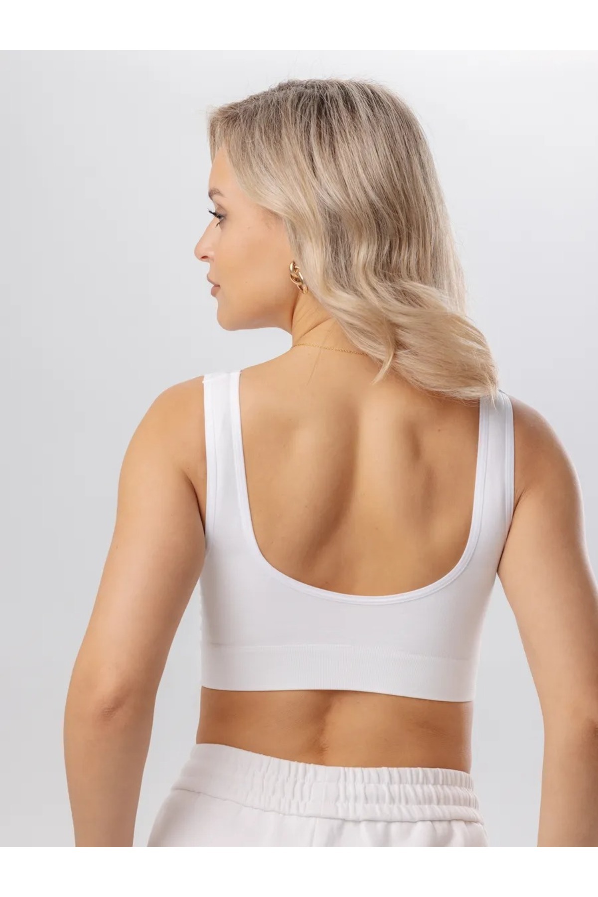 MİSTİRİK Rosella Model Kalın Askılı Büstiyer Spor Rahat Toparlayıcı Korse Sütyen Beyaz Renk görsel 4