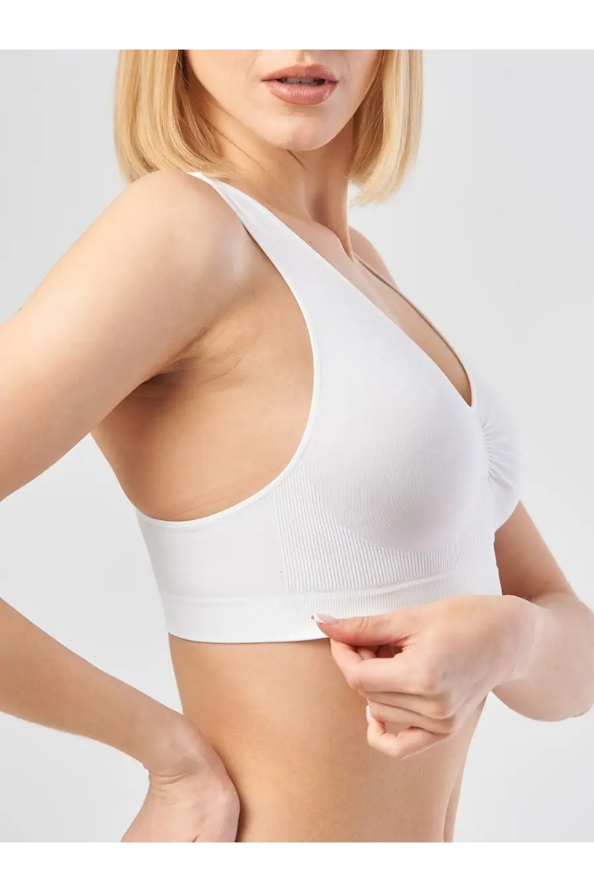 MİSTİRİK Rosella Model Kalın Askılı Büstiyer Spor Rahat Toparlayıcı Korse Sütyen Beyaz Renk görsel 2