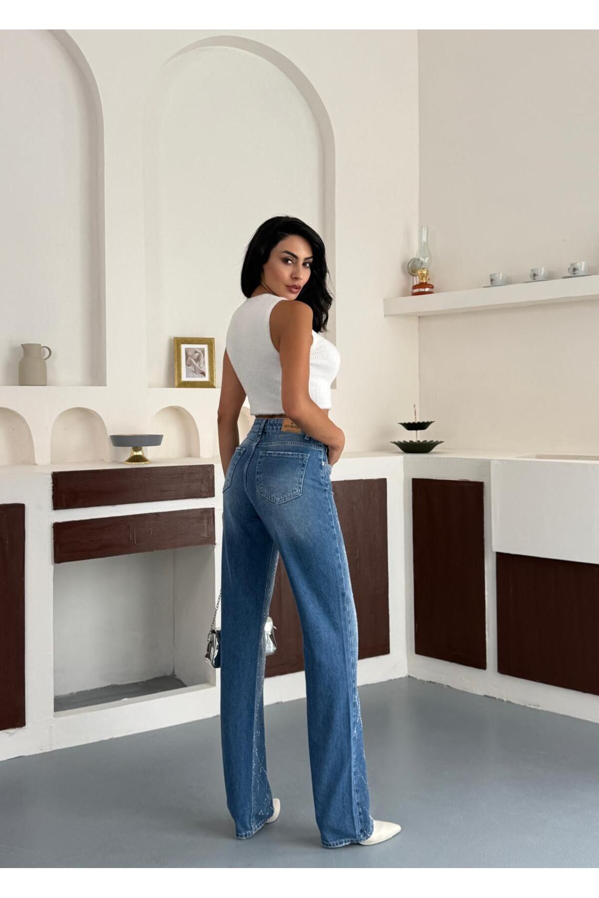 Zeo Basic-Baklava Pattern Stone Straight Jean 8