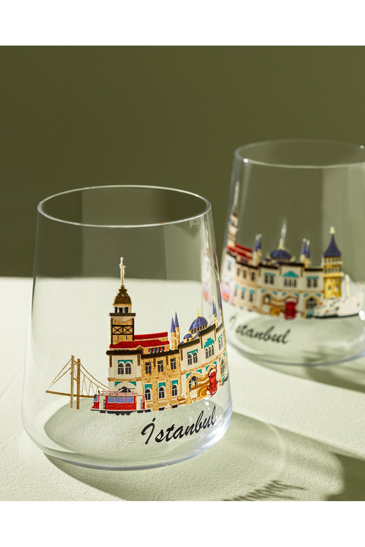 Madame Coco-Istanbul City Set of 2 Water Glasses - Transparent 4