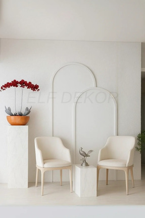 ELF DEKOR Modern Dekoratif Duvar Paneli – Ahşap Duvar Çıtası Oval Serisi