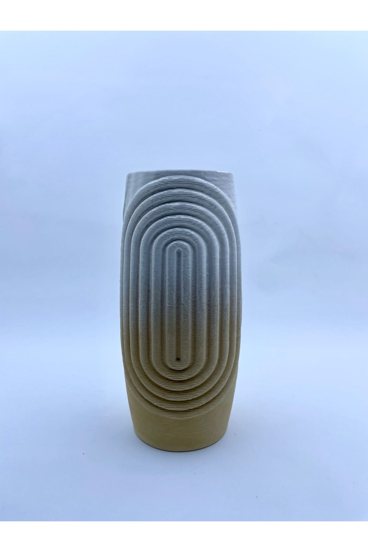creamic studio Dikey Formlu 3D Seramik Vazo 21x8 cm| Creamic Studio